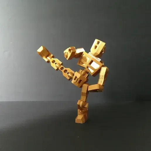 Presentation image of the printable 3D model: ProtoMan: An articulated, modular robot with Proto-Block! 💥