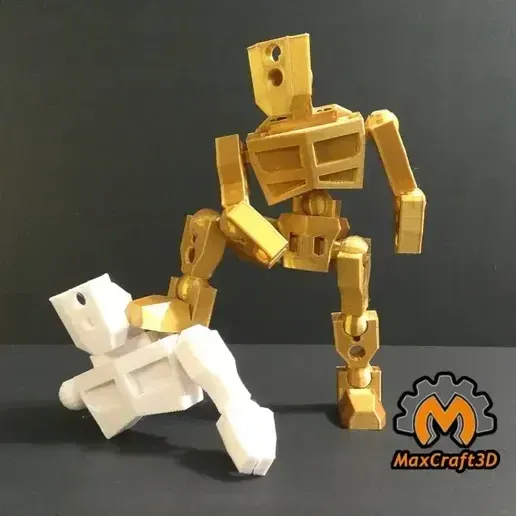 Presentation image of the printable 3D model: ProtoMan: An articulated, modular robot with Proto-Block! 💥