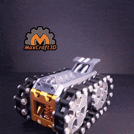 Image de présentation du modèle 3D imprimmable: Char mécanique avec mécanisme à remonter! (WUM-3)